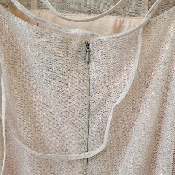 XSCAPE ! Flared Hem Sequined Mesh Gown - Picture 11 of 14